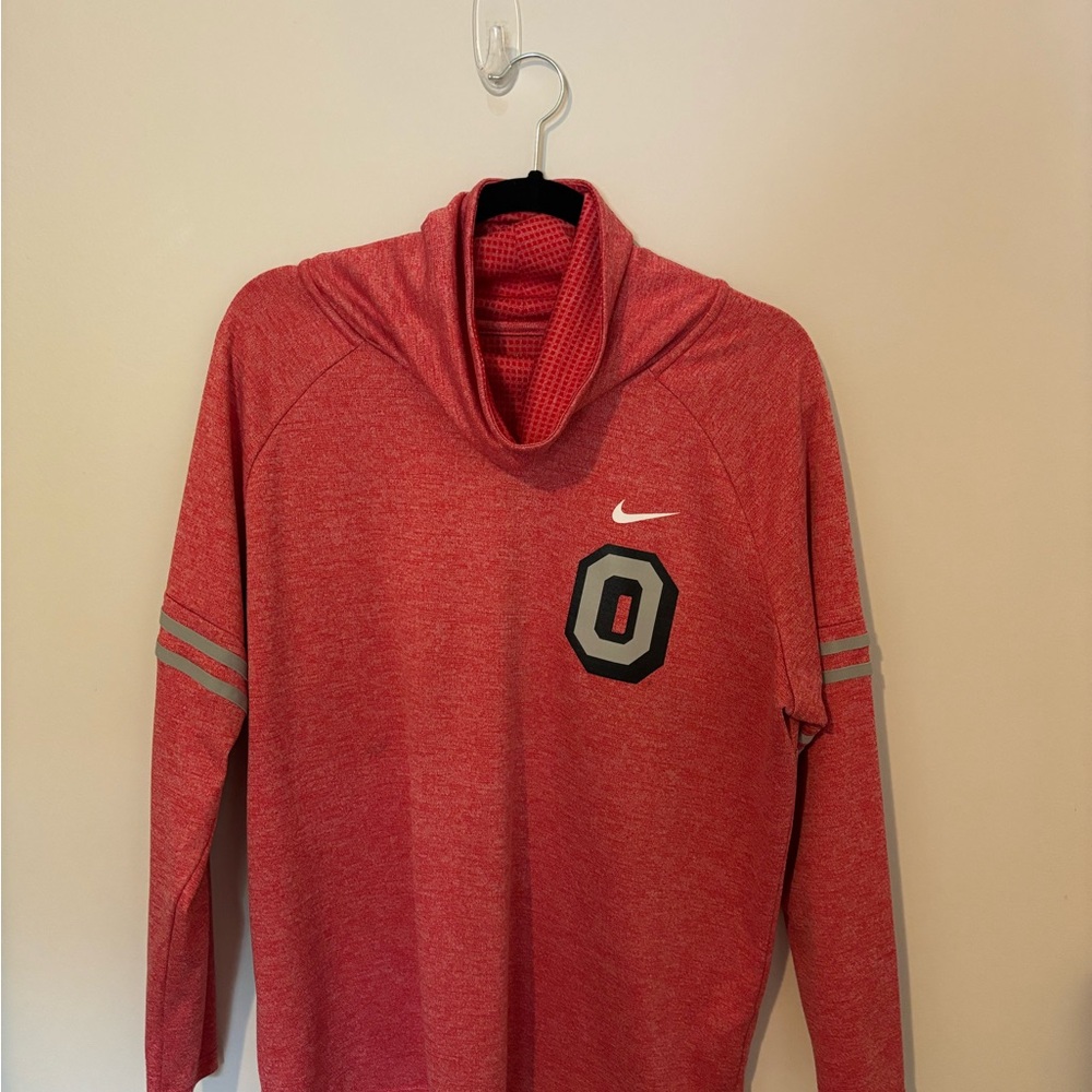Nike Women’s Red Cowl Neck Pullover with Reflective Stripe